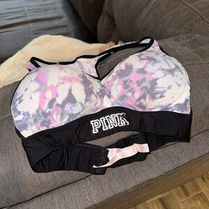 Pink push up sports bra